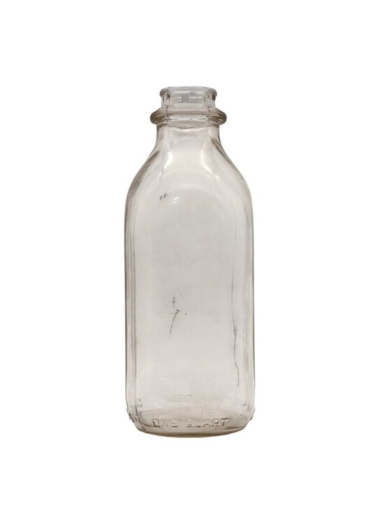 Duraglas Other - Vintage Clear Duraglas Glass Milk Bottle One Quart 32 oz. Embossed Details 9"
